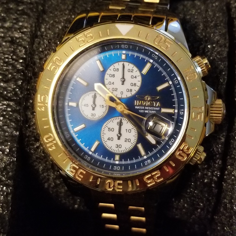 Invicta Aviator Quartz Watch - Gold/Silver Tone